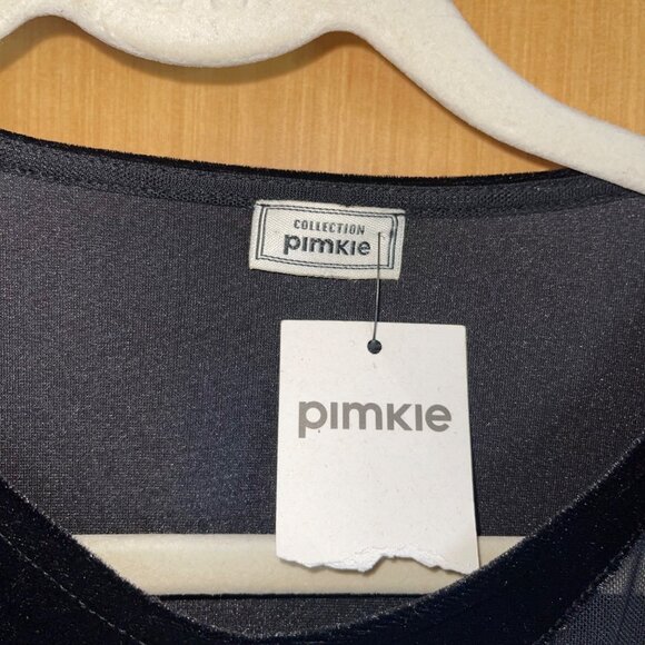 Pimkie Womens Body Suit Size Medium Black Velvet Mesh Stretch Casual New - Picture 3 of 9